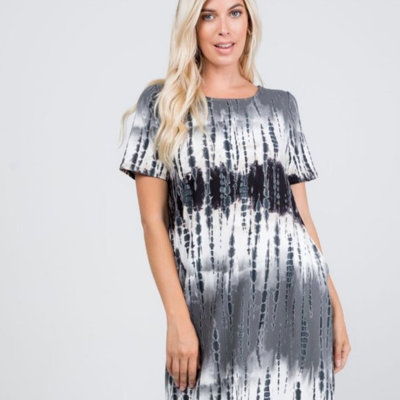 Black Tie Dye Long Dress - Picture 2 of 3